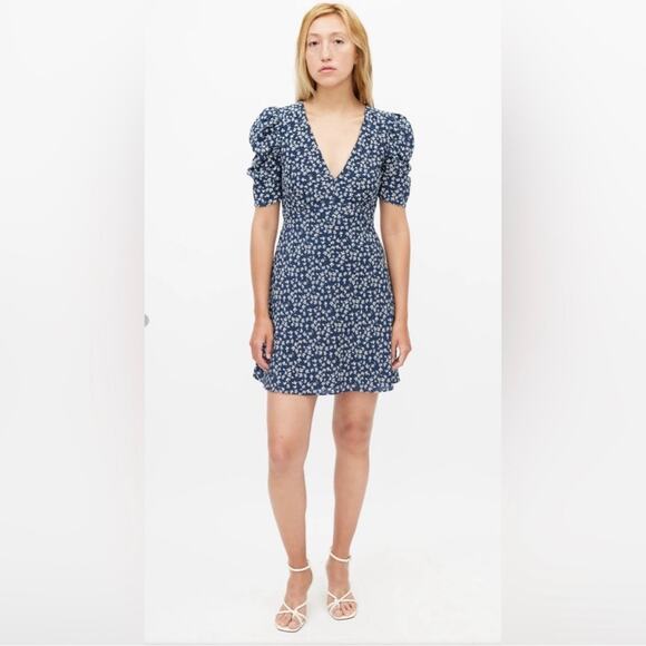 Saloni Colette Ditsy Floral Silk Mini Dress - size 8 - Picture 1 of 8